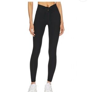 Year of Ours High Rise Football Lace Up Leggings in Black